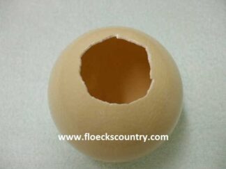 A cracked ostrich eggshell with a large hole on top.